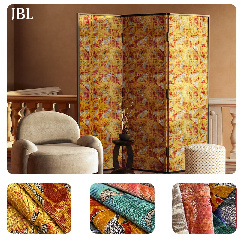 JBL คุณภาพสูง Cut-pile ผ้ากำมะหยี่แฟชั่นคอลเลกชันใหม่หรูหราออกแบบ Morden สไตล์ Jacquard กำมะหยี่สำหรับโซฟา