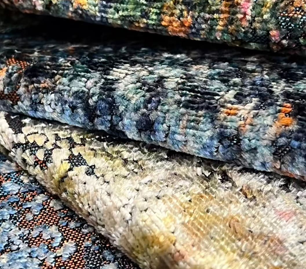 JBL คุณภาพสูง Jacqurard ผ้ากำมะหยี่แฟชั่นคอลเลกชันใหม่ Brilliant สีรูปแบบ Morden สไตล์ Jacquard กำมะหยี่สำหรับโซฟา